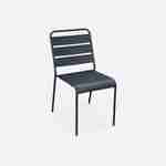 Lot de 4 chaises intérieur / extérieur en métal peinture antirouille empilables coloris gris Photo2
