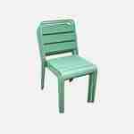 Set van 4 stapelbare metalen stoelen voor binnen en buiten, roestbestendige lak in jadegroen Photo3