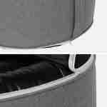 Conjunto de 2 bancos de pés insufláveis com capas amovíveis, cinzentos, para utilização no interior ou no exterior, resistentes à água e aos raios UV, com pega de transporte Photo4
