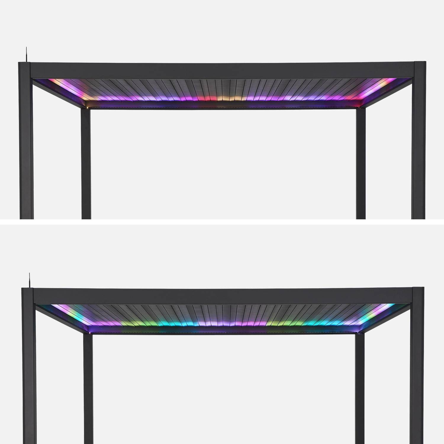 Bioklimatische motorisierte Pergola mit Lamellendach und LED-Beleuchtung anthrazit Triomphe 3x4m Photo5
