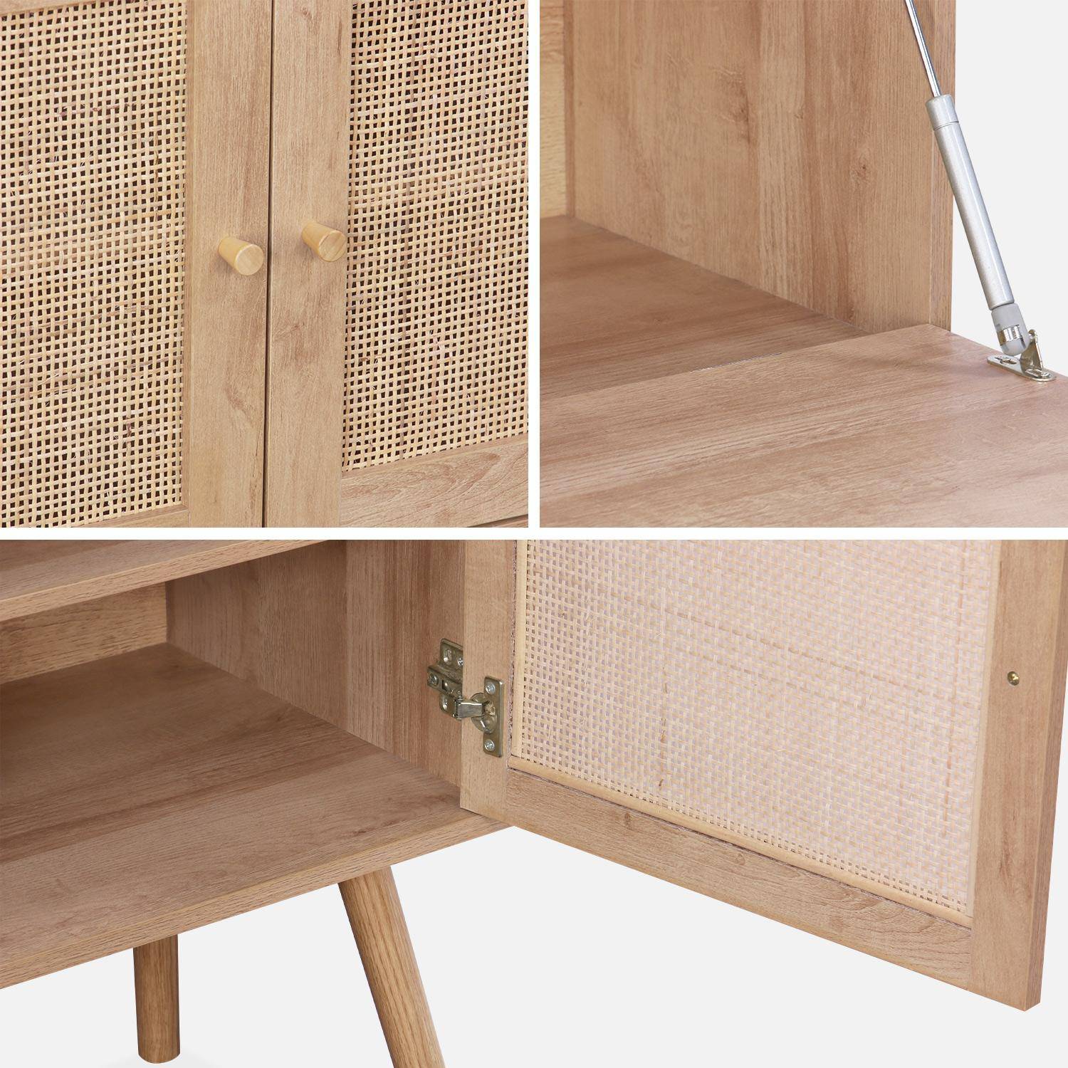 Secretaria escritorio, 2 puertas de caña, estantes, efecto madera, patas de abeto,sweeek,Photo5