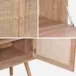 Secretária, 2 portas em cana, prateleiras, efeito madeira, pernas em abeto Photo5