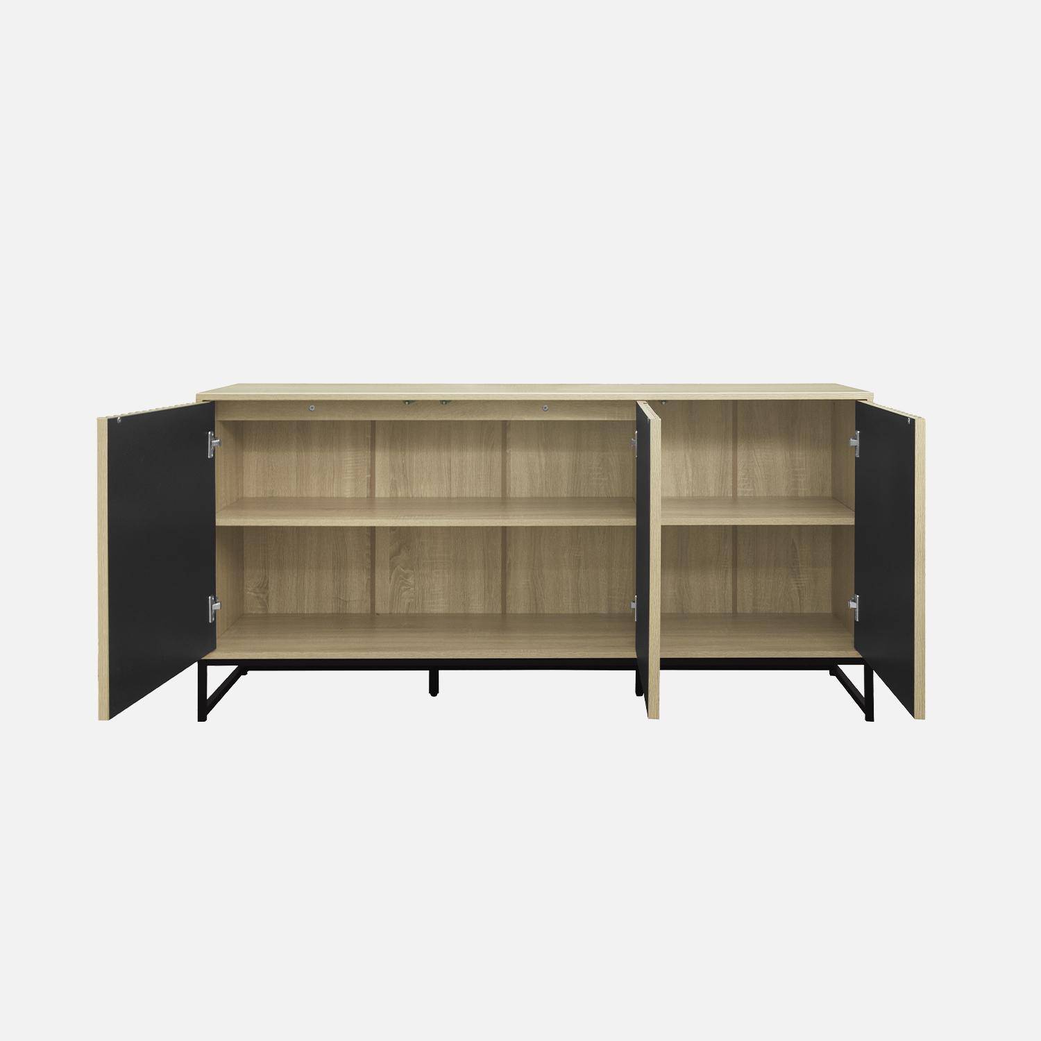 160cm contemporary sideboard with wood effect Natural