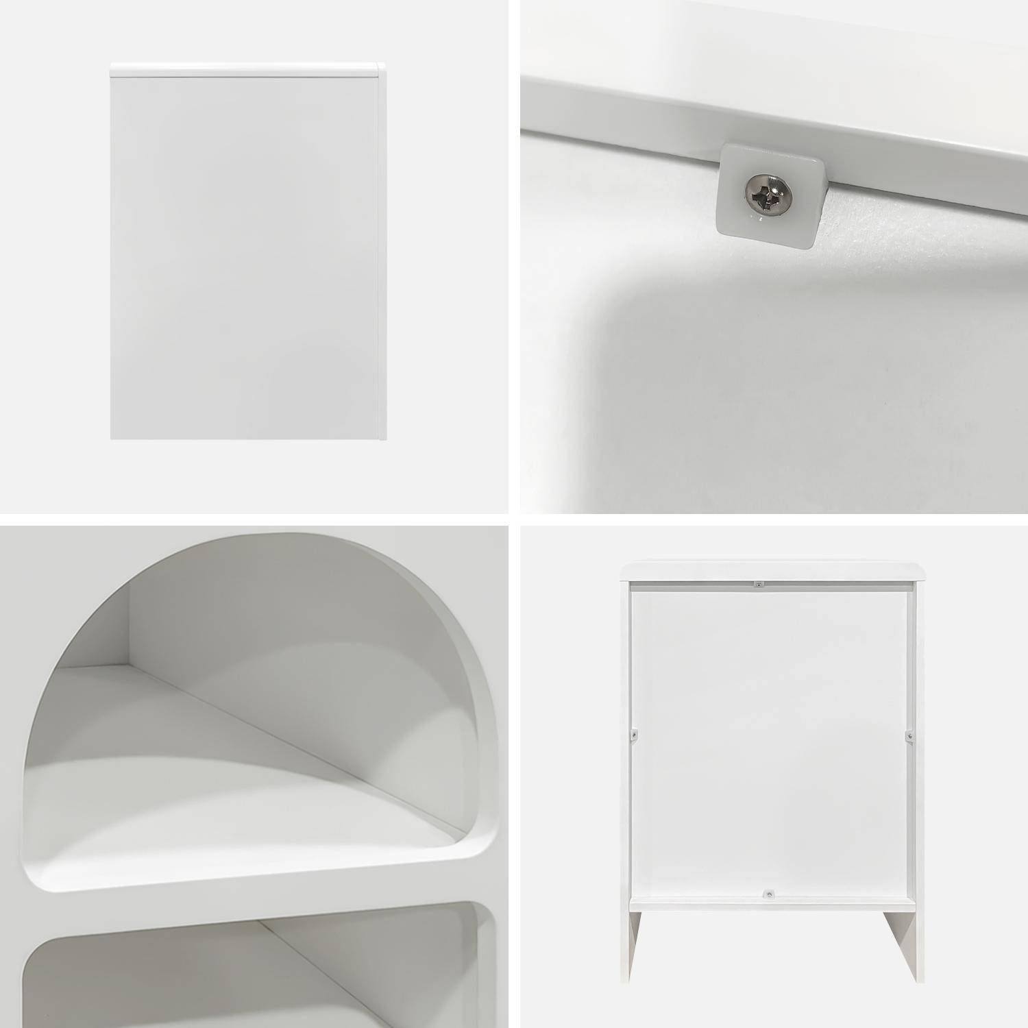 White wood-effect organic bedside table, 2 storage niches,sweeek,Photo3