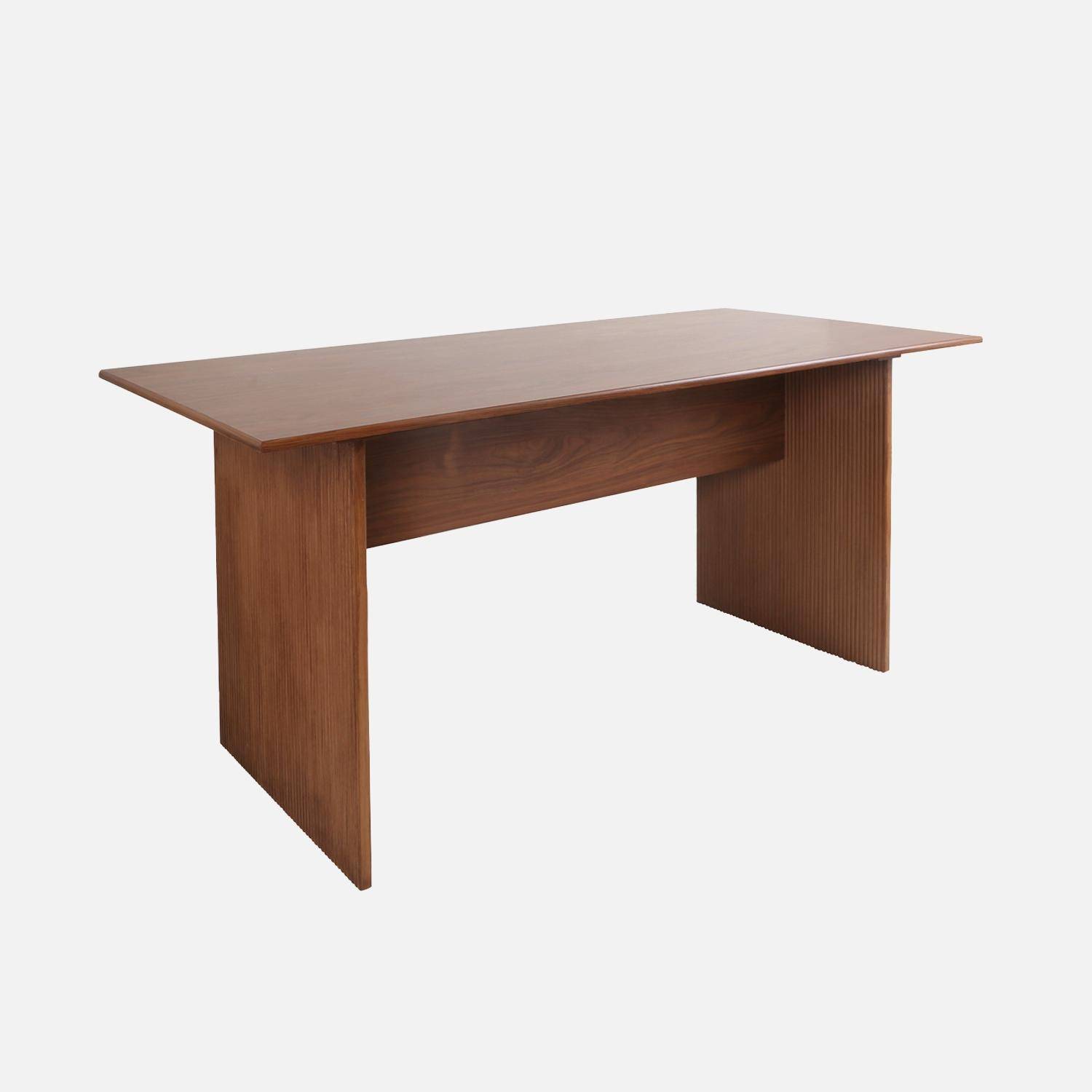 Rechteckiger Esstisch mit geriffelter Holzoptik  4-6 Sitzplätze, 170 cm, nussbaumfarben - Faro Photo3