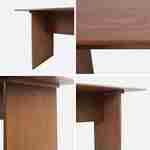 Table à manger rectangulaire effet bois sculpté 4-6 places, 170cm, couleur noyer  Photo3
