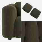 3-Sitzer-Sofa mit strukturiertem und kapitoniertem Bouclé-Bezug in khaki, Gestell aus Eukalyptusholz und Sperrholz - Leon Photo6
