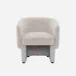 Wit boucléstoffe fauteuil, Dolce, eucalyptushouten frame, L 70 x P 70 x H 72cm Photo4