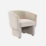 Beige stoffen fauteuil, Dolce, L 70 x P 70 x H 72cm, eucalyptushouten structuur Photo1