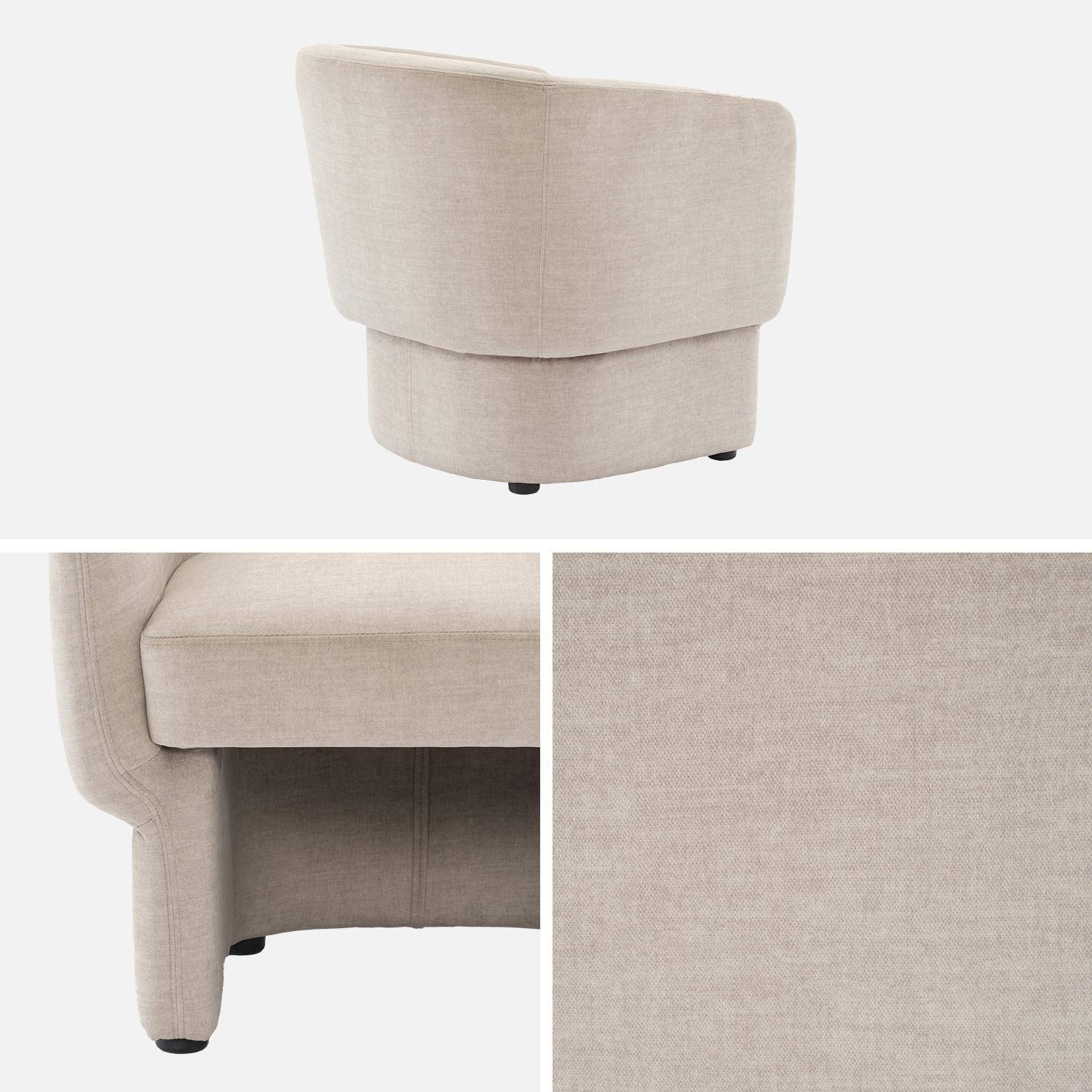 Beige stoffen fauteuil, Dolce, L 70 x P 70 x H 72cm, eucalyptushouten structuur Photo5