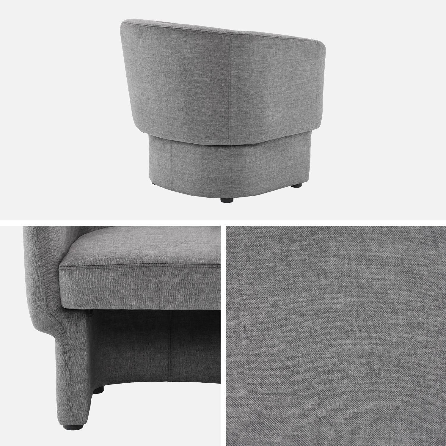 Fauteuil relax en tissu avec forme de dossier et piètement arrondis gris foncé,sweeek,Photo5