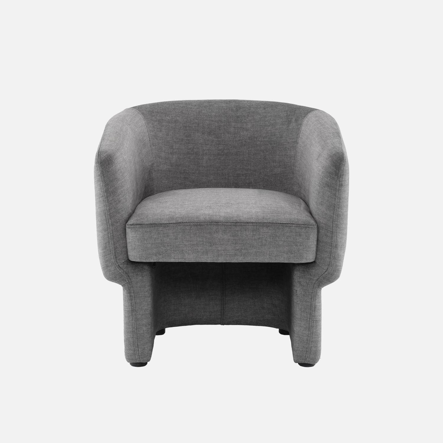 Donkergrijze stoffen fauteuil, Dolce, L 70 x P 70 x H 72cm, eucalyptushouten structuur Photo4