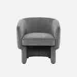 Donkergrijze stoffen fauteuil, Dolce, L 70 x P 70 x H 72cm, eucalyptushouten structuur Photo2