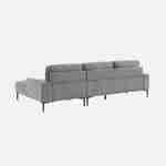 Canapé 3 places gris foncé angle à droite et structure / piètement métal noir Photo3