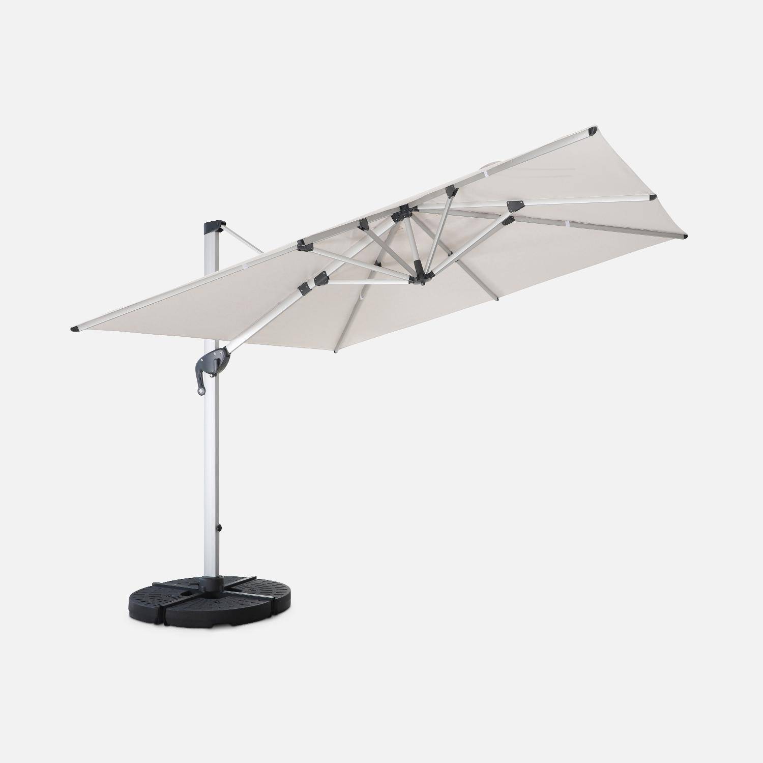 Topkwaliteit parasol, 3x3m, beige polyester doek, geanodiseerd aluminium frame, hoes inbegrepen,sweeek,Photo3
