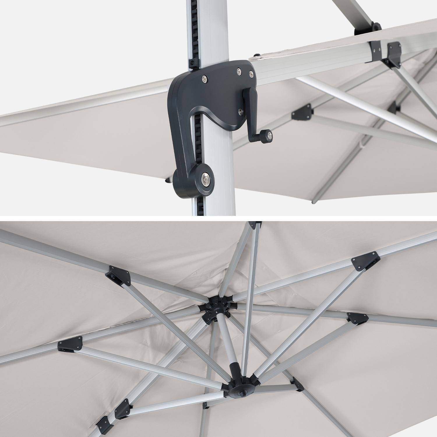 Topkwaliteit parasol, 3x3m, beige polyester doek, geanodiseerd aluminium frame, hoes inbegrepen,sweeek,Photo5