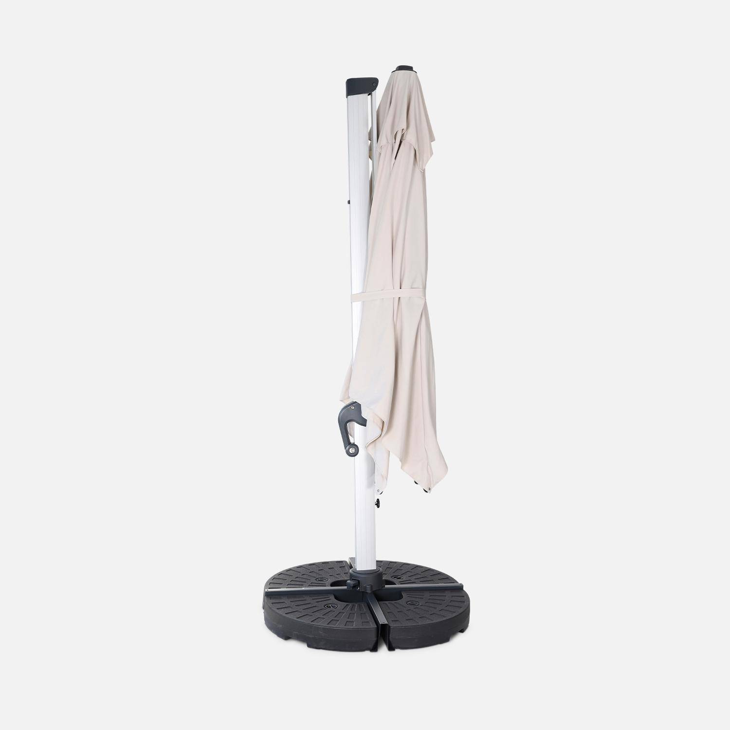 Topkwaliteit parasol, 3x3m, beige polyester doek, geanodiseerd aluminium frame, hoes inbegrepen,sweeek,Photo4