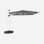 Topkwaliteit parasol, 3x3m, grijs polyester doek, geanodiseerd aluminium frame, hoes inbegrepen Photo2
