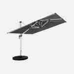 Topkwaliteit parasol, 3x3m, grijs polyester doek, geanodiseerd aluminium frame, hoes inbegrepen Photo3