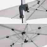 Topkwaliteit parasol, 3x4m, beige polyester doek, geanodiseerd aluminium frame, hoes inbegrepen Photo5