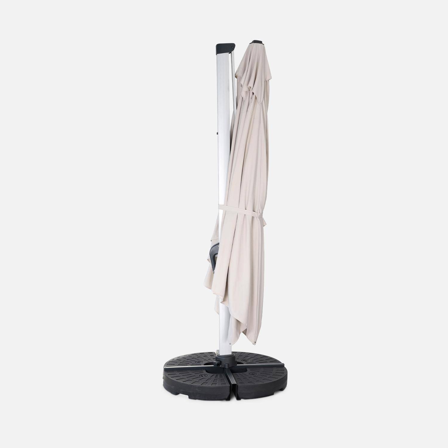 Topkwaliteit parasol, 3x4m, beige polyester doek, geanodiseerd aluminium frame, hoes inbegrepen,sweeek,Photo4