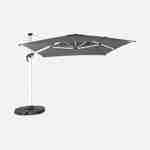 Topkwaliteit parasol, 3x4m, grijs polyester doek, geanodiseerd aluminium frame, hoes inbegrepen Photo2