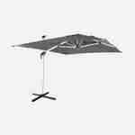 Topkwaliteit parasol, 3x4m, grijs polyester doek, geanodiseerd aluminium frame, hoes inbegrepen Photo1