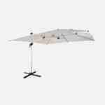 Topklasse parasol, 4x4m, beige polyester doek, geanodiseerd aluminium frame, hoes inbegrepen Photo1