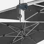 Topklasse parasol, 4x4m, grijs polyester doek, geanodiseerd aluminium frame, hoes inbegrepen Photo5