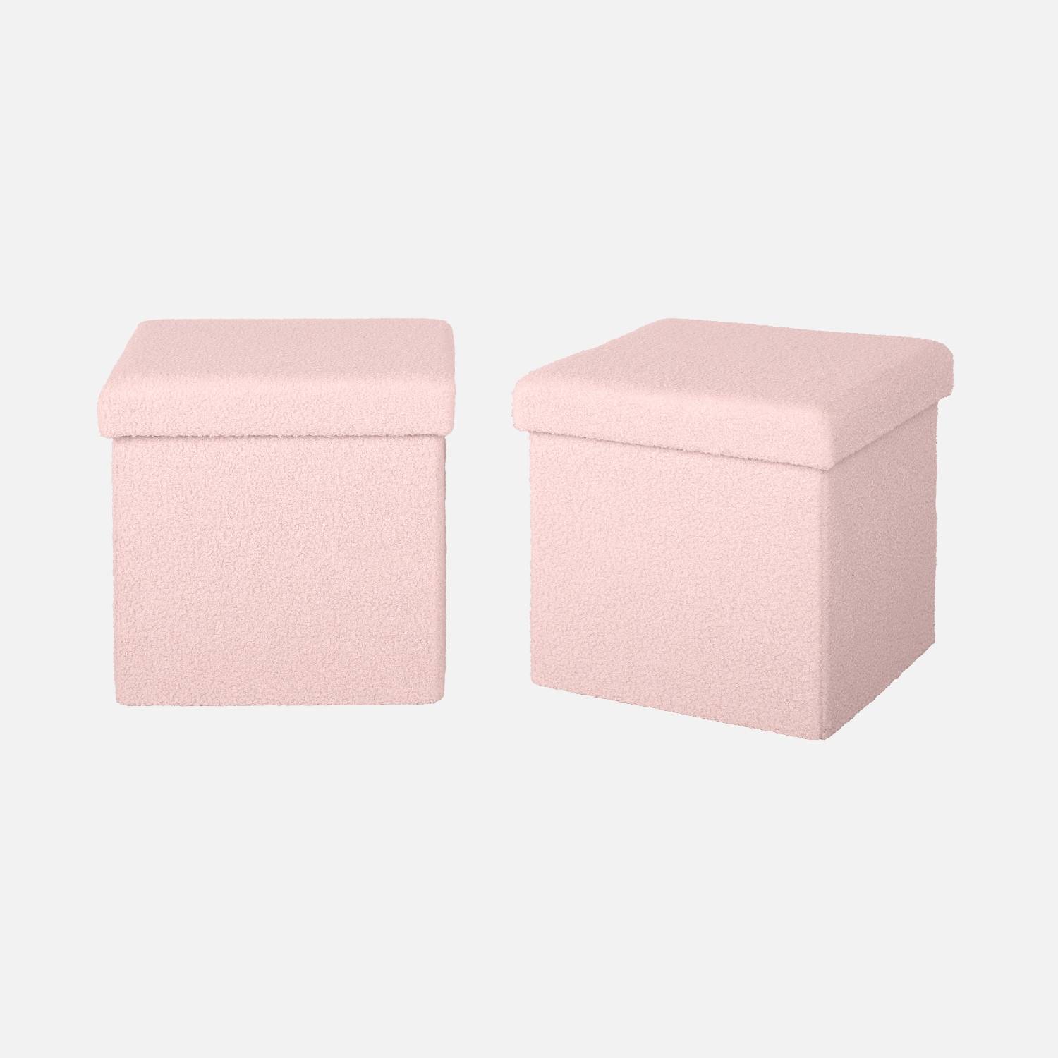 Set van 2 roze teddy krukjes voor kinderen l sweeek