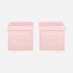 Conjunto de 2 bancos de arrumação encaracolados cor-de-rosa com caixa dobrável para criança Photo2