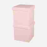 Conjunto de 2 bancos de arrumação encaracolados cor-de-rosa com caixa dobrável para criança Photo3