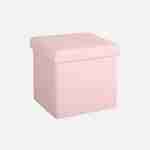 Juego de 2 taburetes de almacenaje rizados de color rosa con caja plegable para niños Photo4