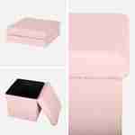 Juego de 2 taburetes de almacenaje rizados de color rosa con caja plegable para niños Photo5