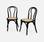 Cadeira arredondada em madeira e rotim, preta (conjunto de 2) l sweeek