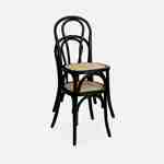 Lot de deux chaises vintage en bois avec assise en rotin et dossier arrondi coloris noir Photo4