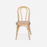 Conjunto de duas cadeiras de madeira vintage com assento de vime e costas arredondadas em cor natural Photo2