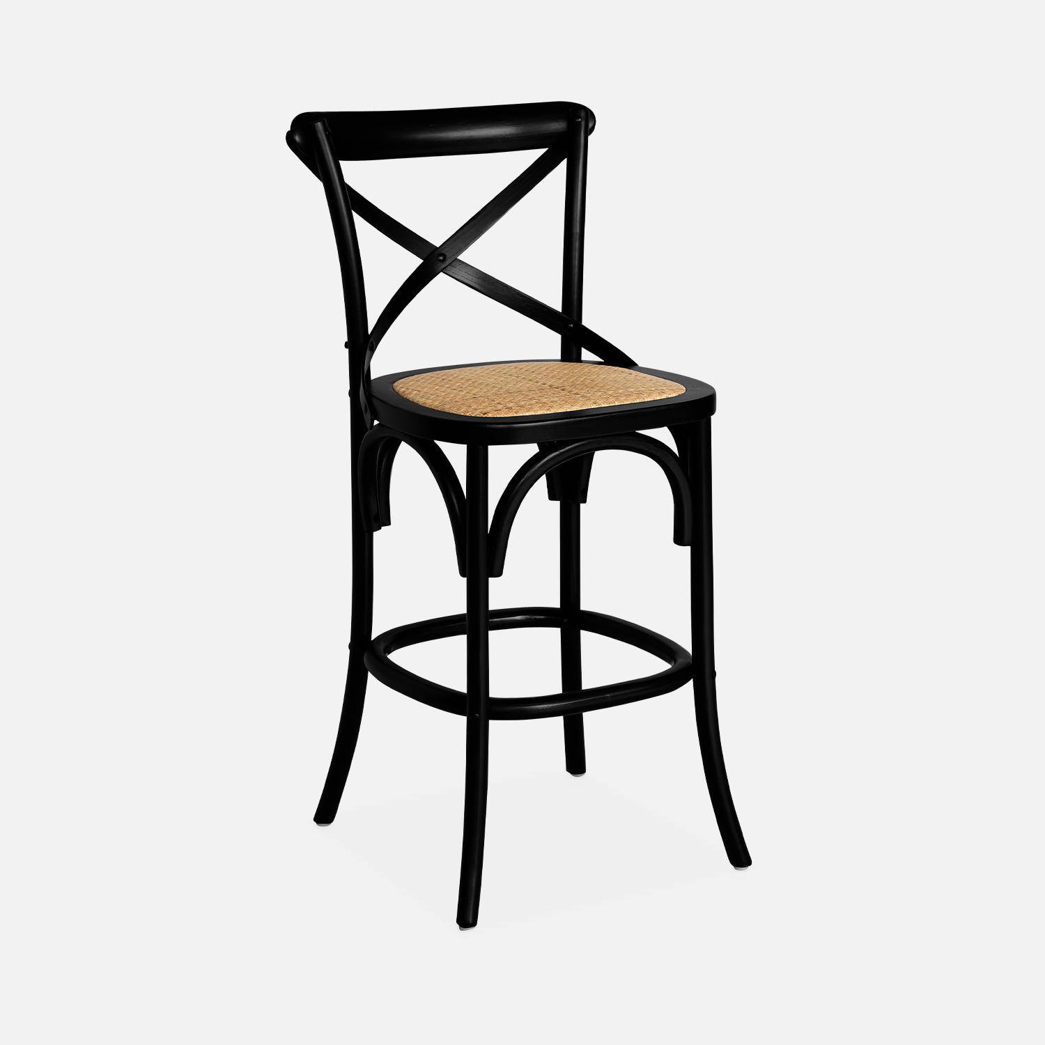 Tabouret De Bar Bistrot Vintage En Bois Noir I Sweeek