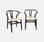 Chaise en bois noire assise en cordes (lot de 2) l sweeek