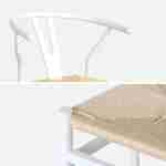 Lot de deux chaises vintage blanches en bois d'hévéa avec assise en cordes et dossier arrondi Photo8