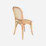 Lot de deux chaises naturelles vintage en bois avec assise et dossier en rotin Photo3