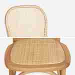 Set van twee vintage stoelen in een natuurlijke houtlook, rotan zitvlak en rugleuning Photo5