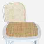 Set van twee vintage witte houten stoelen met rotan zitvlak en rugleuning Photo5