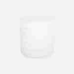 Tabouret en bouclettes blanches avec coffre de rangement intégré Photo1