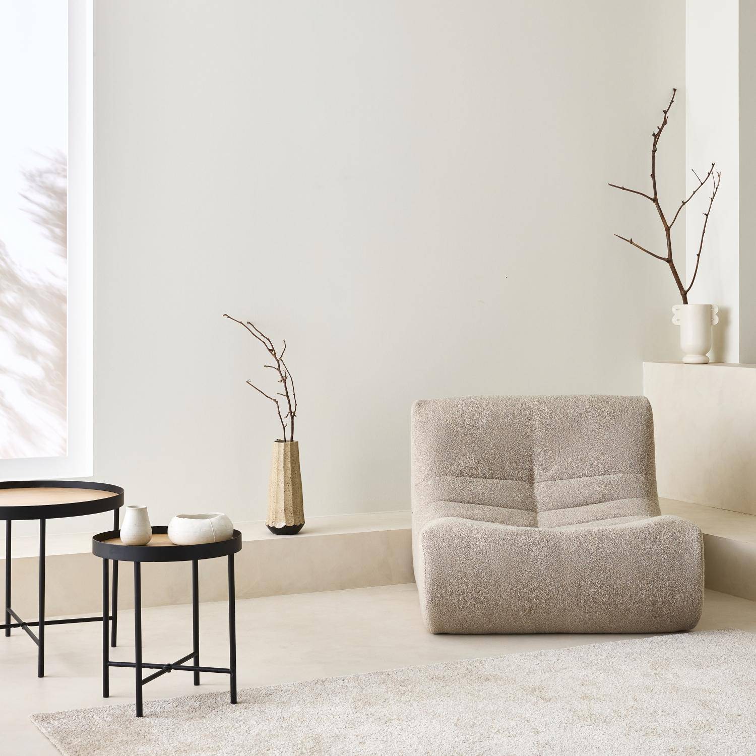 Fauteuil Sokol boucléstof 1 zitplaats beige L 91 x B 105 x H 72cm - Sokol,sweeek,Photo1