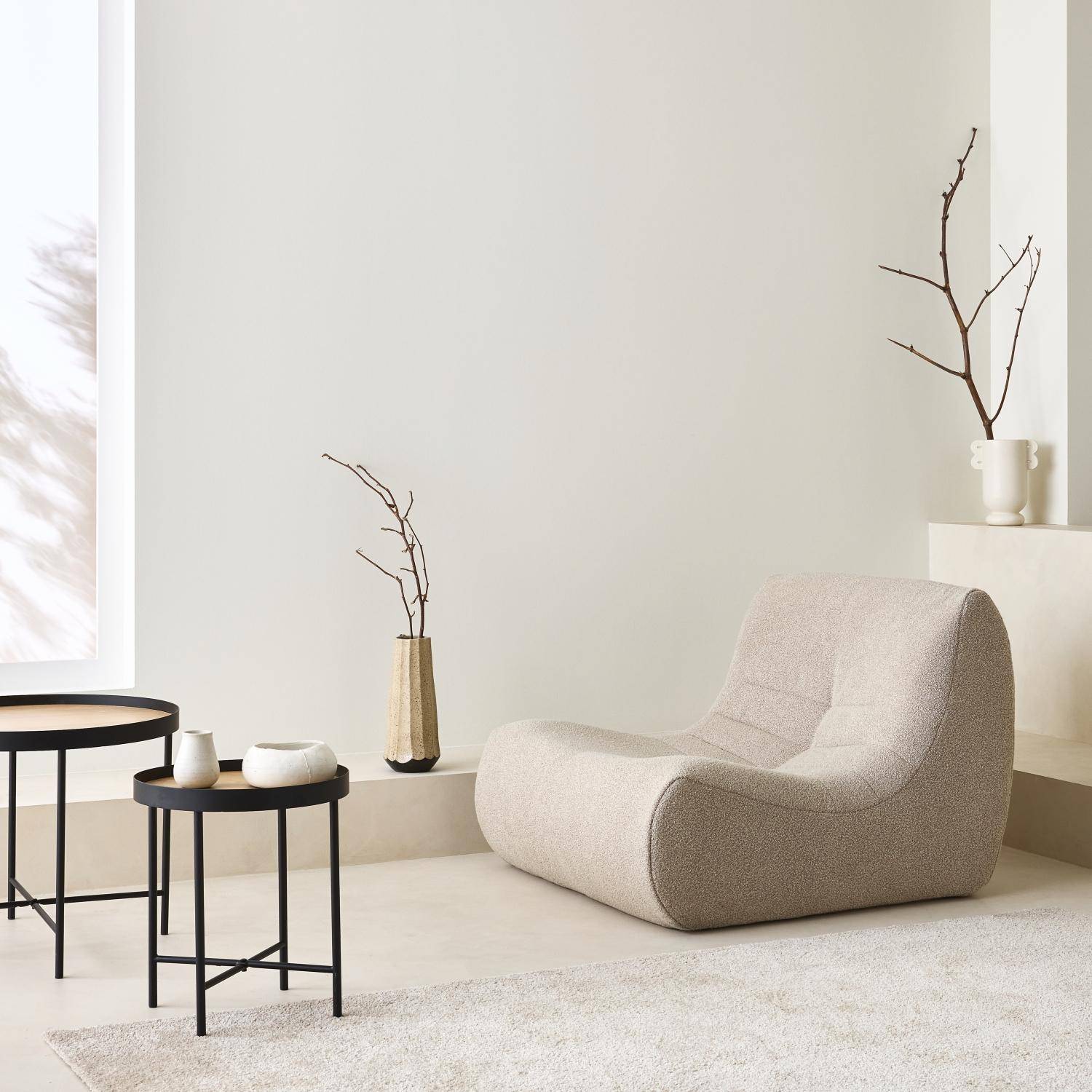 Chauffeuse Sokol en bouclette texturée · Beige