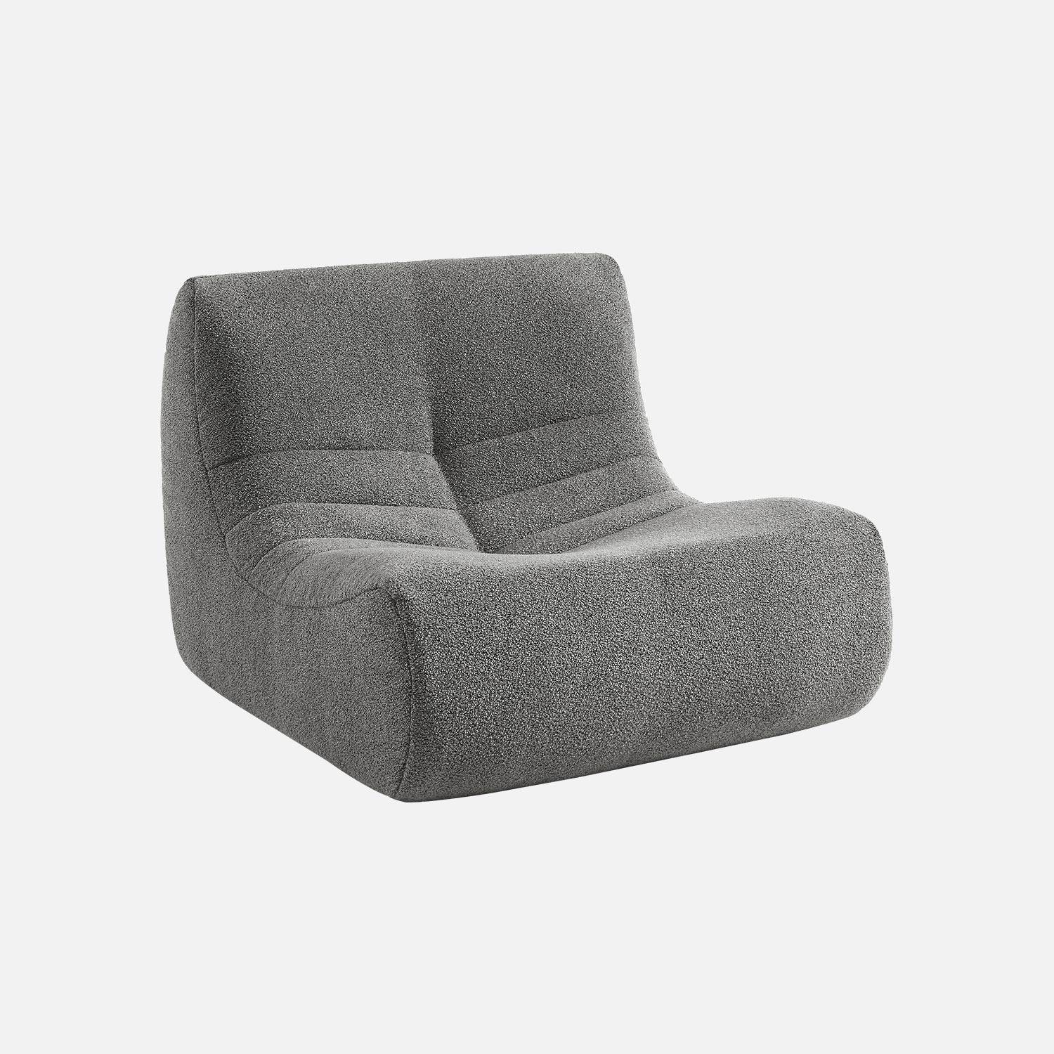 1-zits grijze bouclé fauteuil