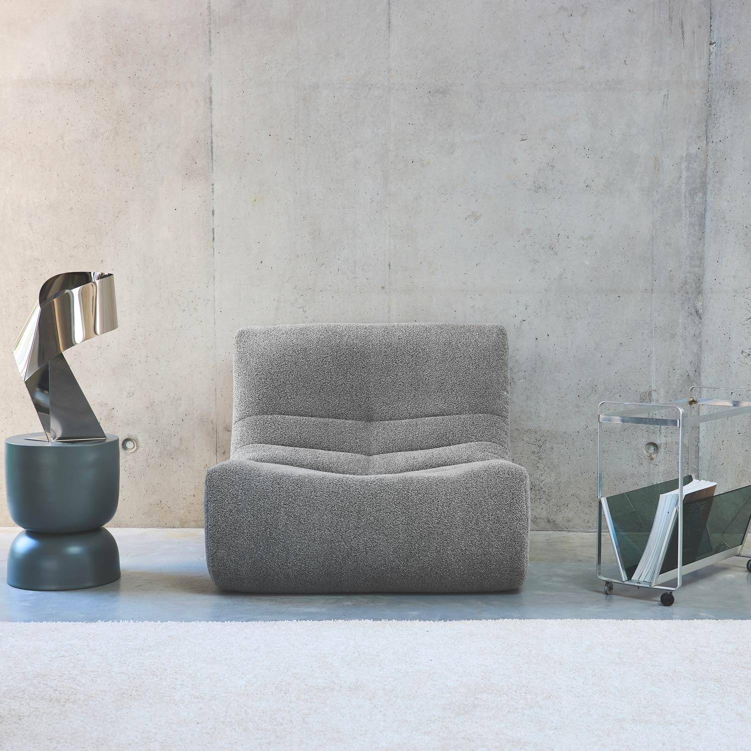 Fauteuil Sokol boucléstof 1 zitplaats grijs L 91 x B 105 x H 72cm - Sokol,sweeek,Photo2