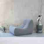 Fauteuil in grijze boucléstof, eigentijdse stijl, 1 zitplaats Photo2