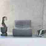 Fauteuil chauffeuse en bouclette texturée gris style contemporain 1 place Photo1
